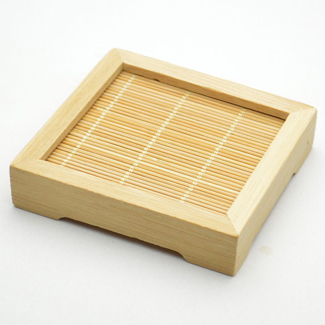 正方竹杯托