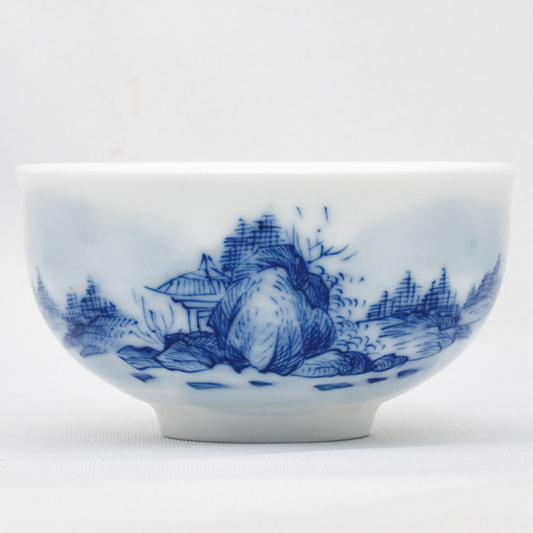 景徳鎮茶杯・青花山水杯