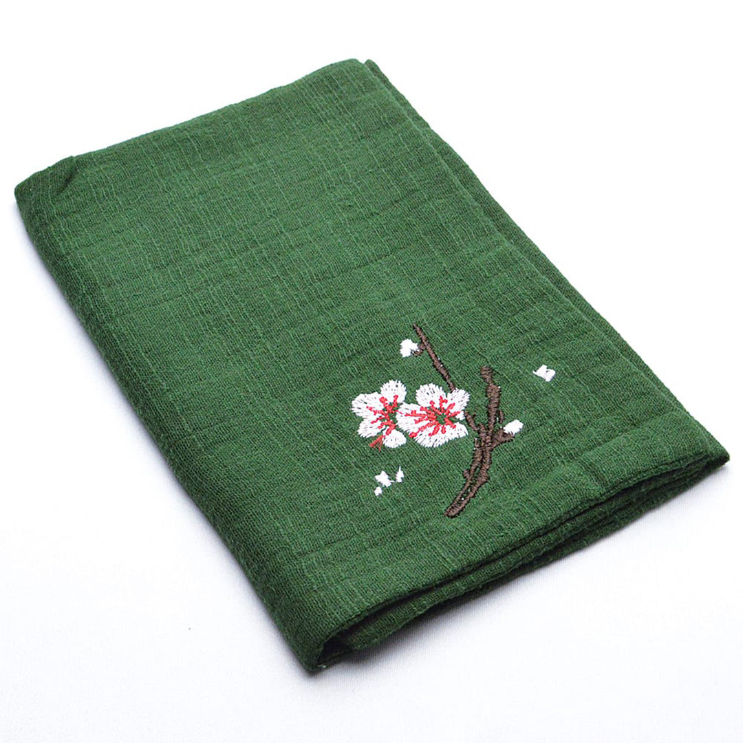 刺繍茶巾(緑)