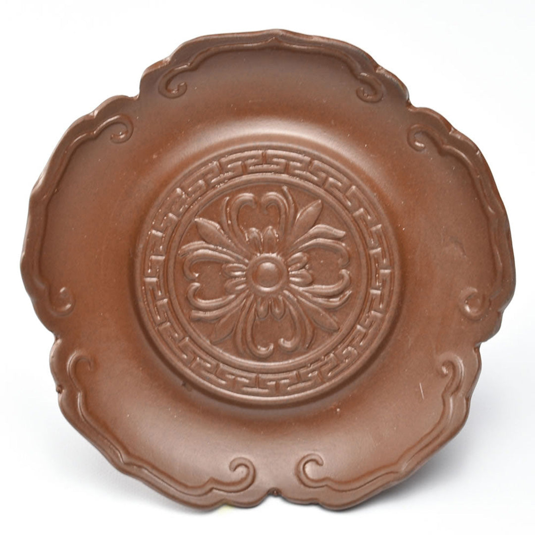 如意蘭花壺承(赤茶)・紫砂風