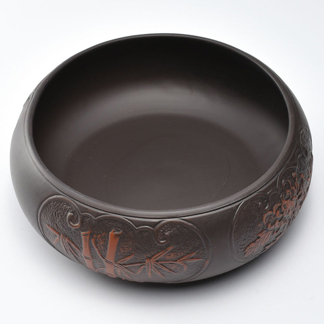 梅蘭竹菊茶洗・紫砂風