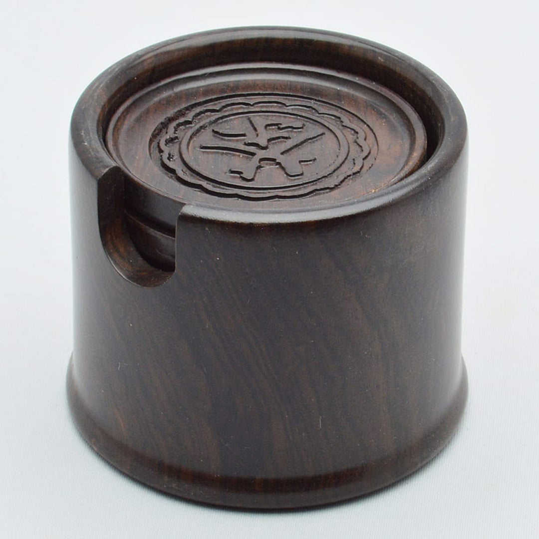 黒檀茶托セット（茶托6+台）｜中国茶器の天香茶行