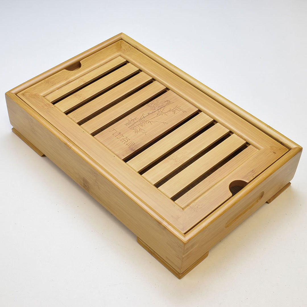 竹茶盤(小盛水・貯水式・淡款)