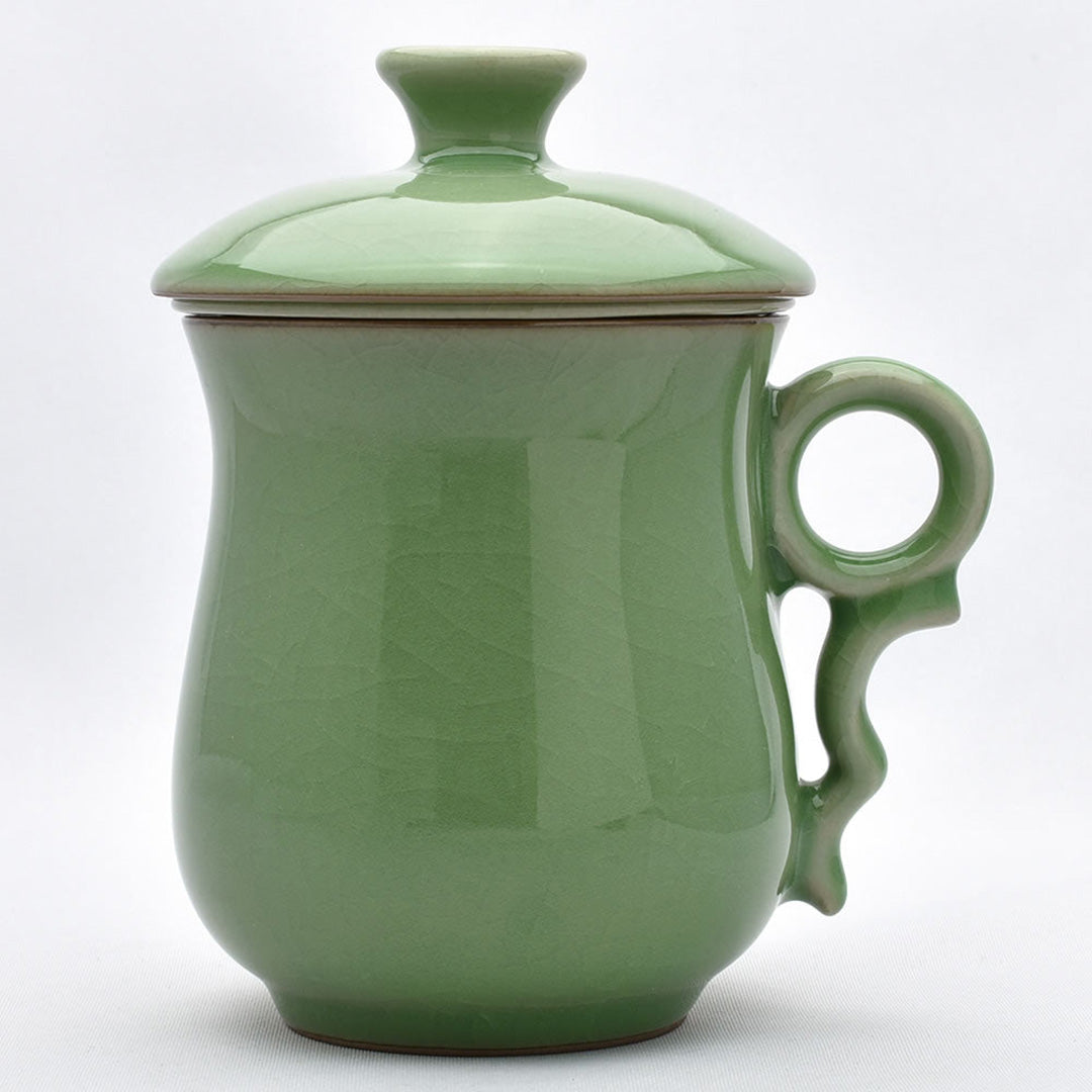 青磁茶漉し付きマグカップ｜兄梅静心蓋杯｜中国茶器の天香茶行