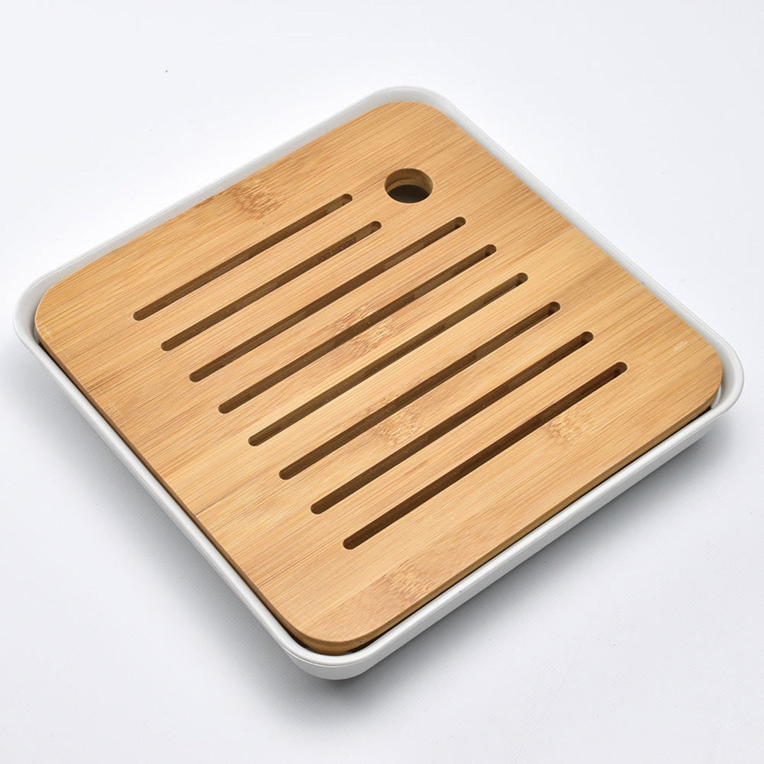 小四方茶盤(白)