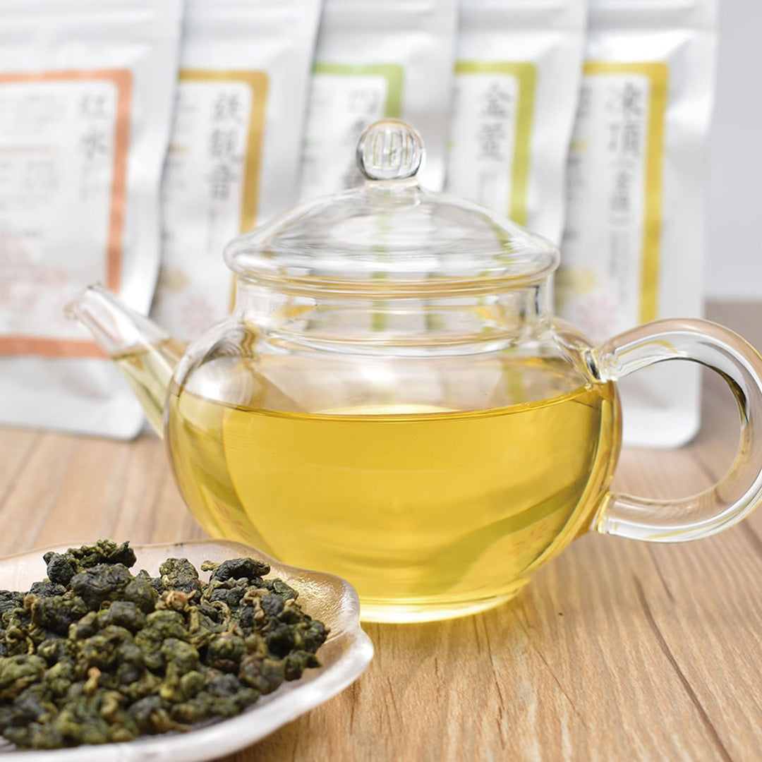 ガラス急須セット(台湾茶5種 水平壺)