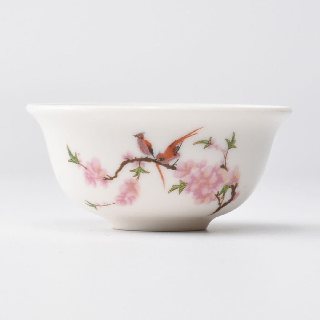 彩品茗杯(水点桃花) 【キズなど】