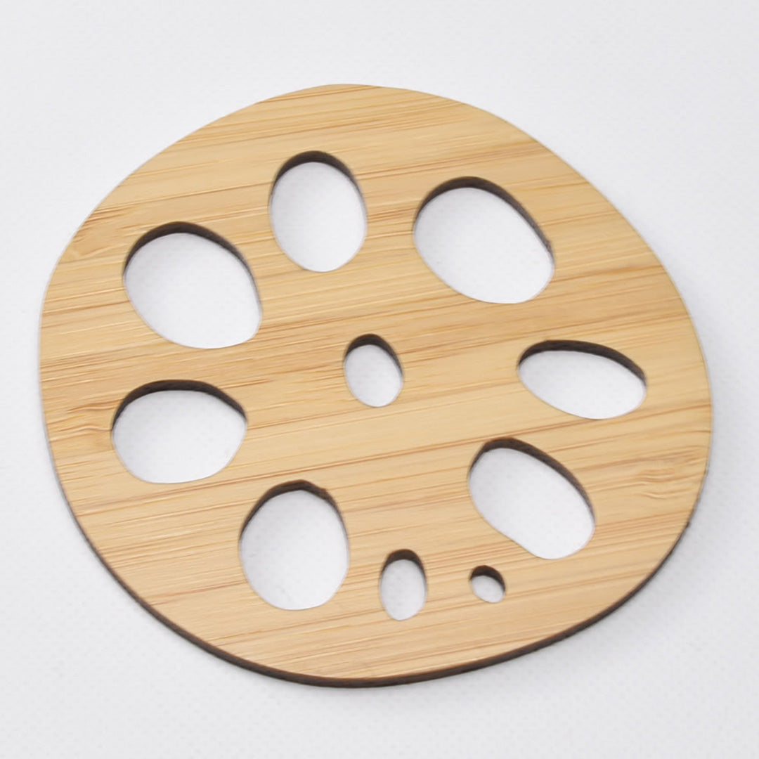 鏤空竹茶托(蓮根)