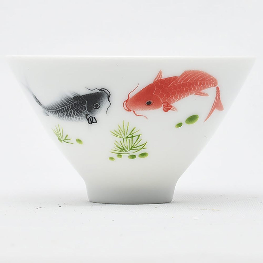 彩磁斗笠杯(双魚)
