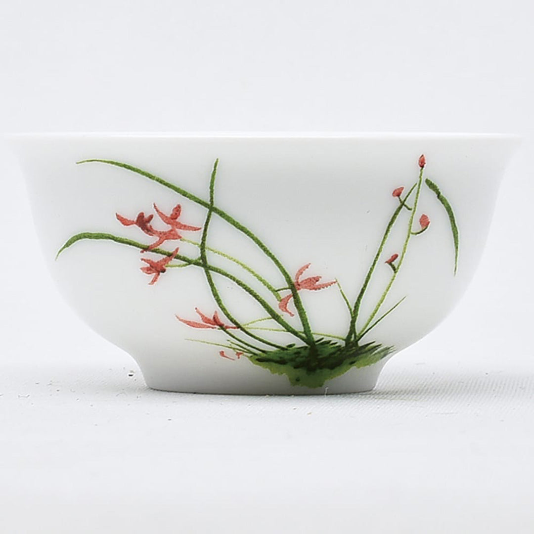 彩磁品茗杯(蘭)