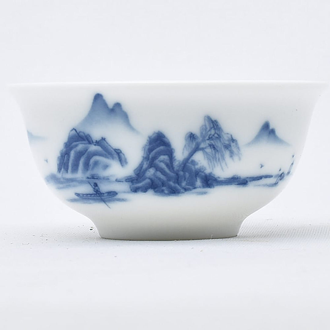 彩磁品茗杯(山水)