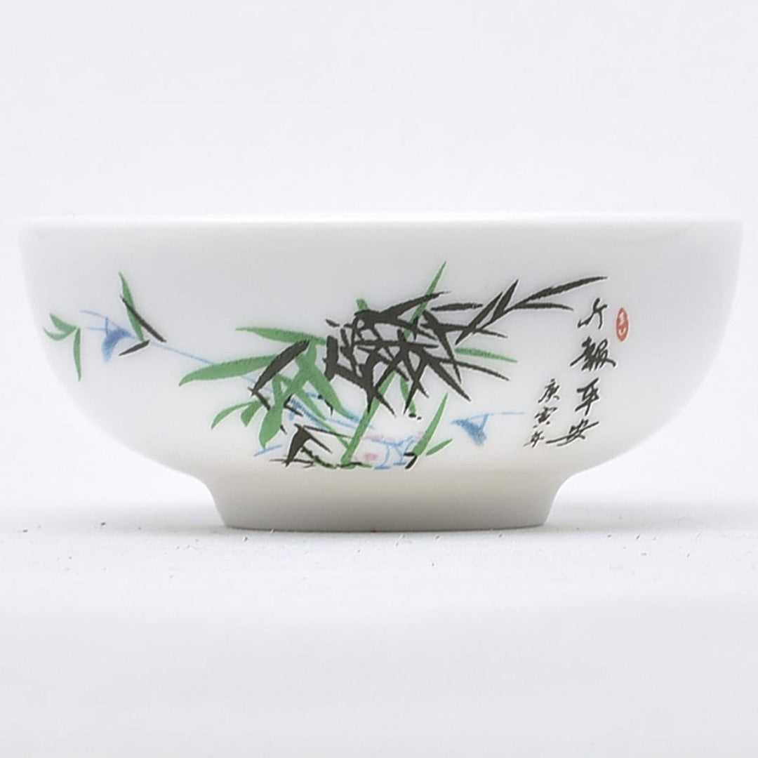 彩磁寛杯(竹報平安)