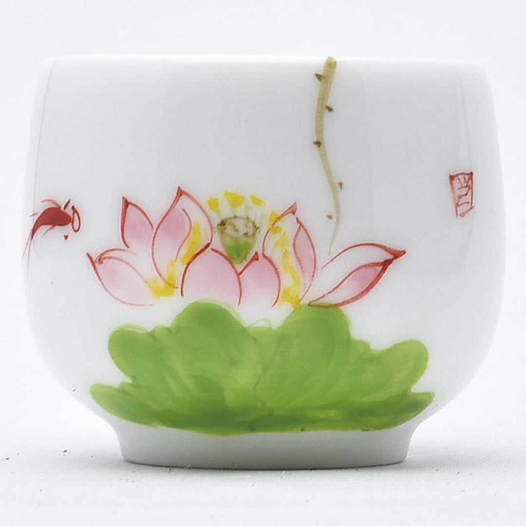 手絵鼓杯(紅荷)