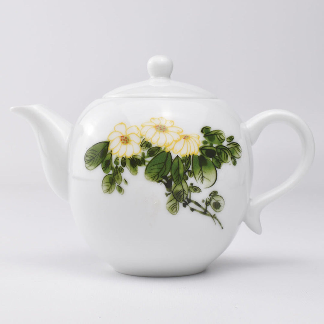 彩磁茶壺(菊花)
