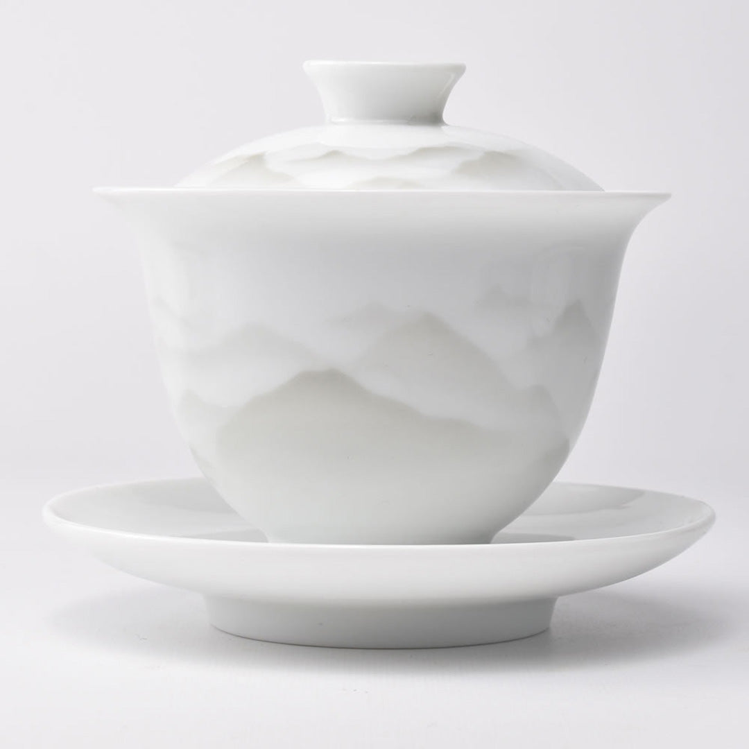 蓋碗｜貼花千山｜中国茶器の天香茶行