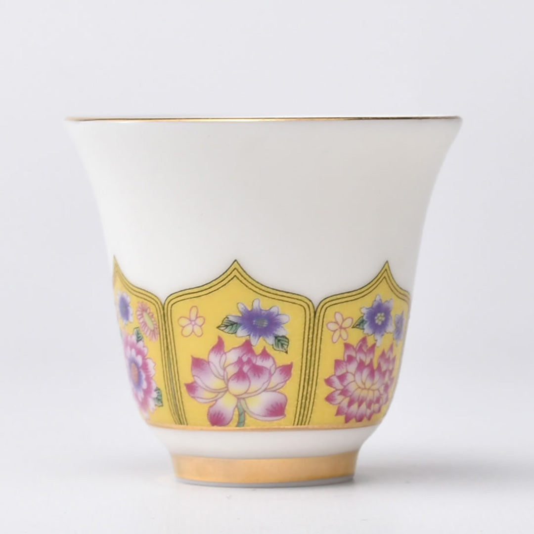 琺瑯描金彩杯(黄)