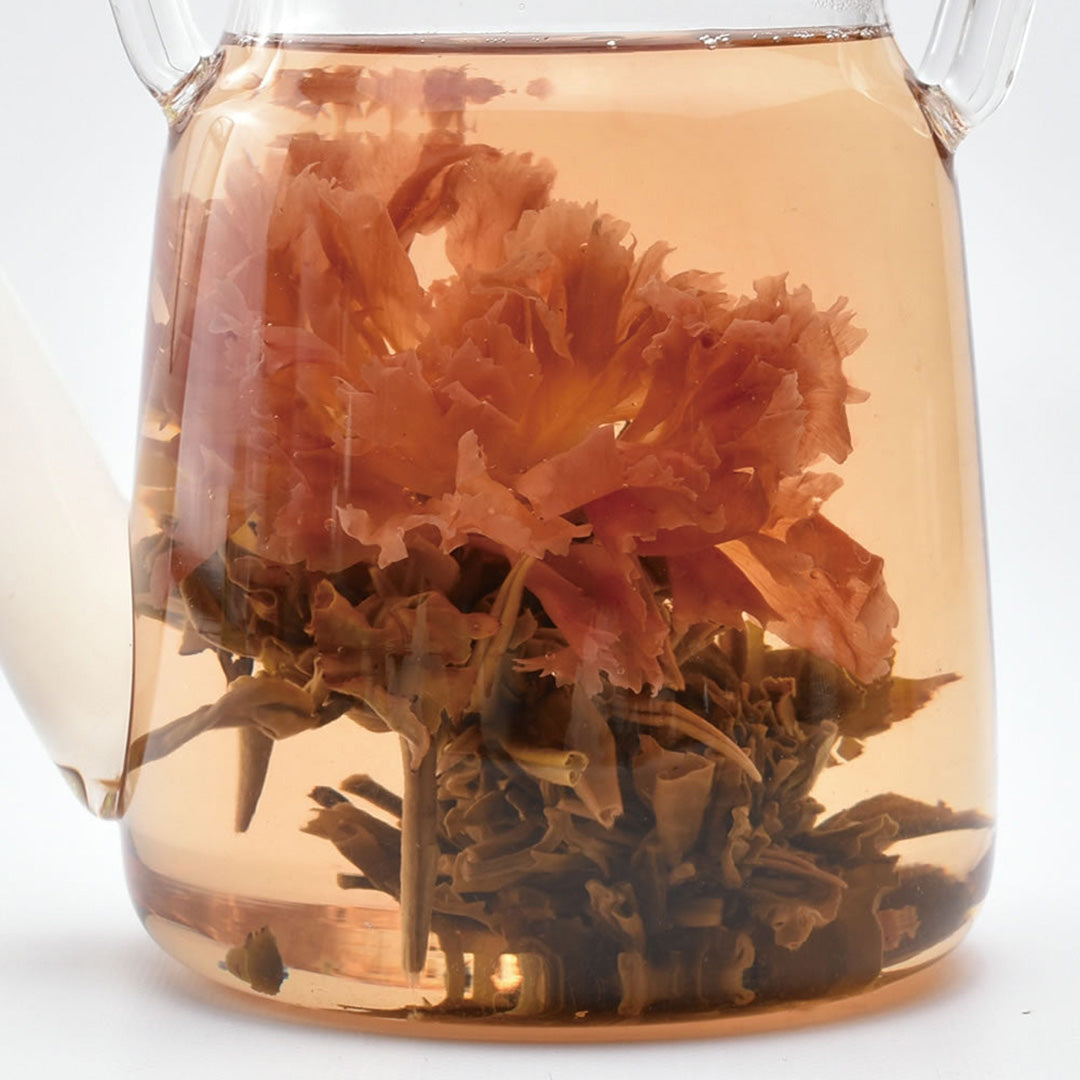 万紫千紅（緑茶＋カーネーション）花開く工芸茶｜中国茶専門店
