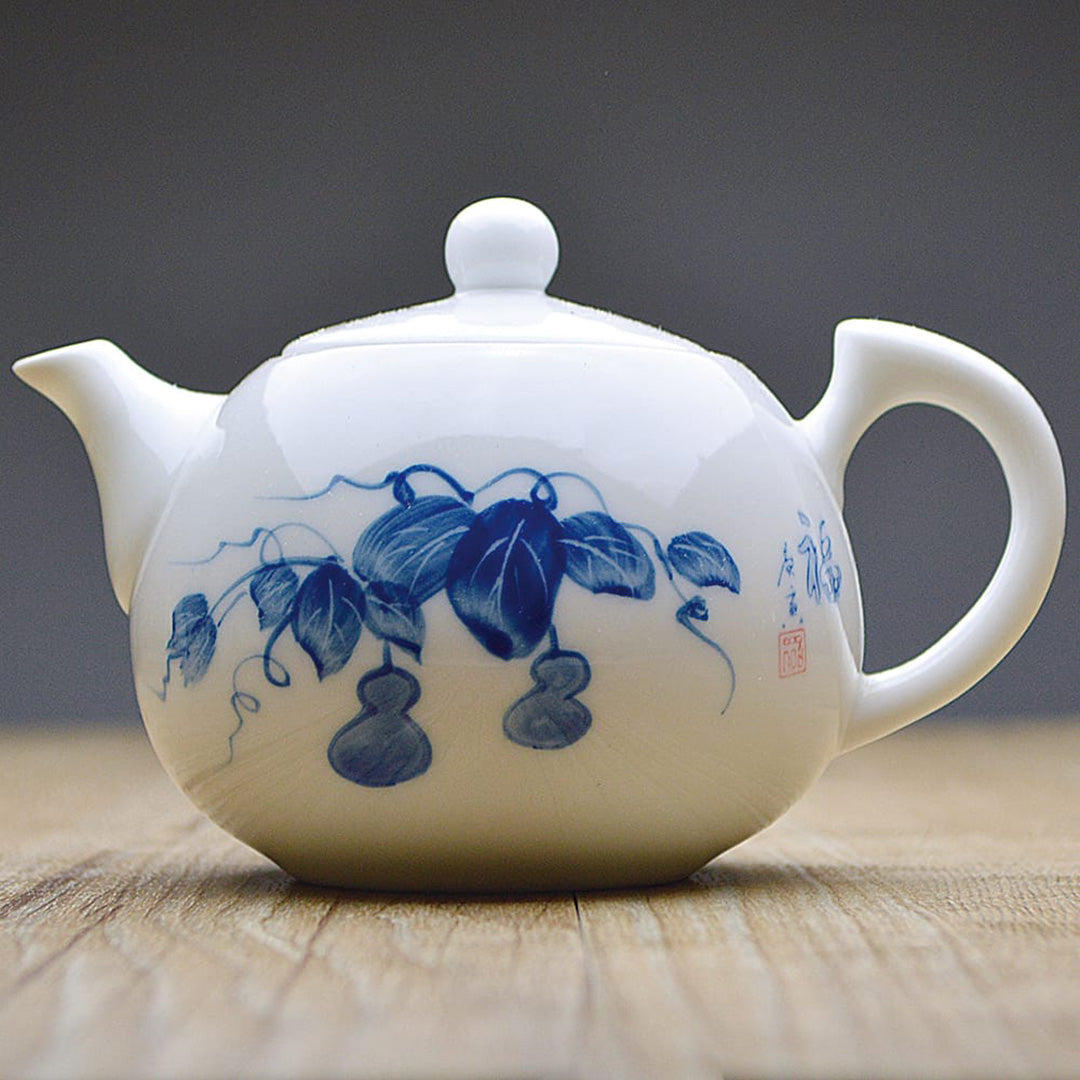 青花茶壺(瓢簞)