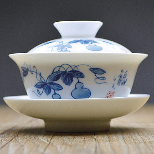青花蓋碗(瓢簞)