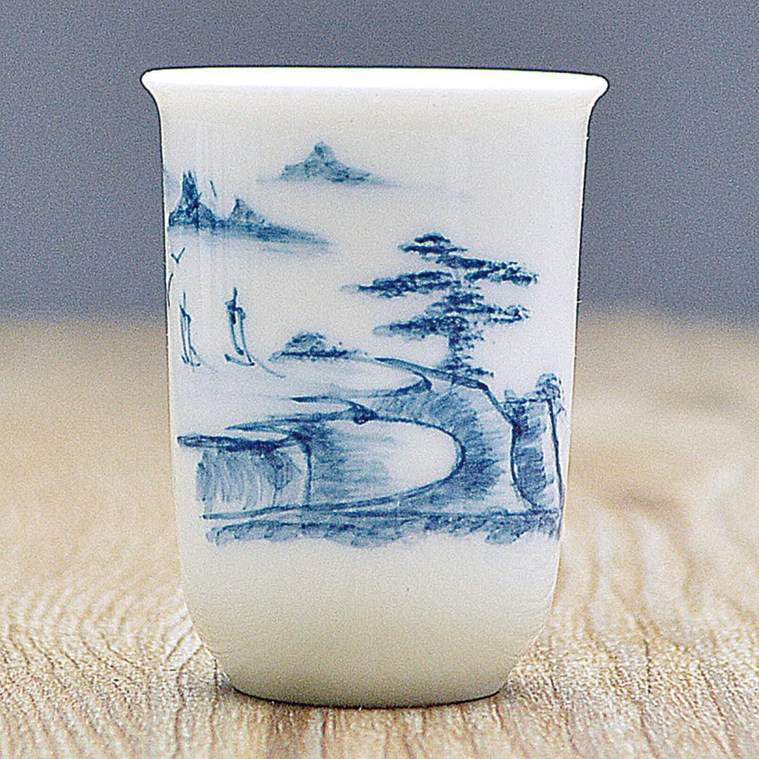 青花聞香杯(山水)
