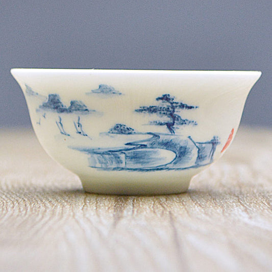 青花品茗杯(山水)