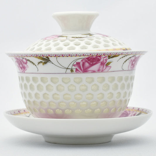 玲瓏蓋碗(バラ・小)