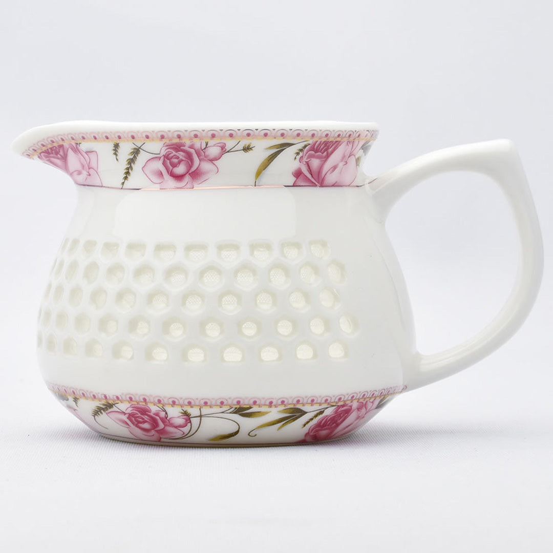 中国　多色陶器　茶碗 花柄・ドラゴン　透かし有り 玲瓏茶海・バラ｜透かし彫り蛍手｜中国茶器の天香茶行