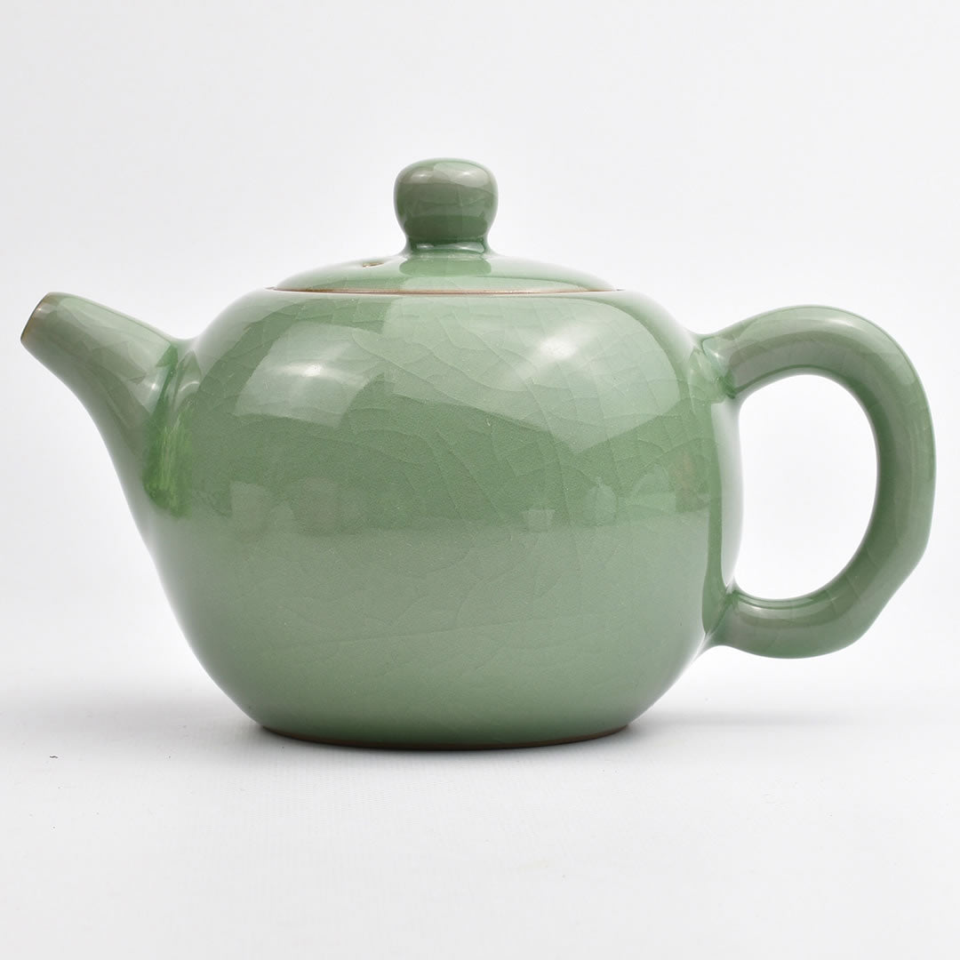 大圓茶壺(哥窯梅子青)