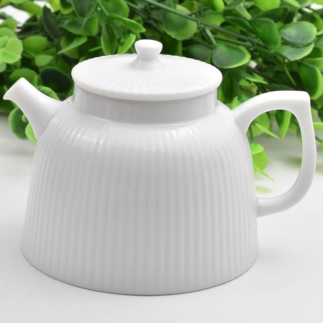 白磁急須｜竪紋壺｜中国茶器専門店の通販・天香茶行