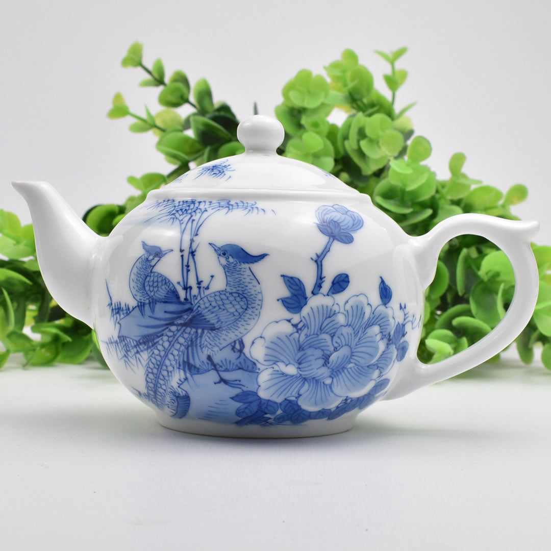 景徳鎮青花茶壺・錦上添花壺