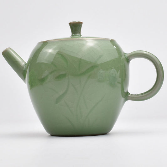 蘭花茶壺（哥窯梅子青）