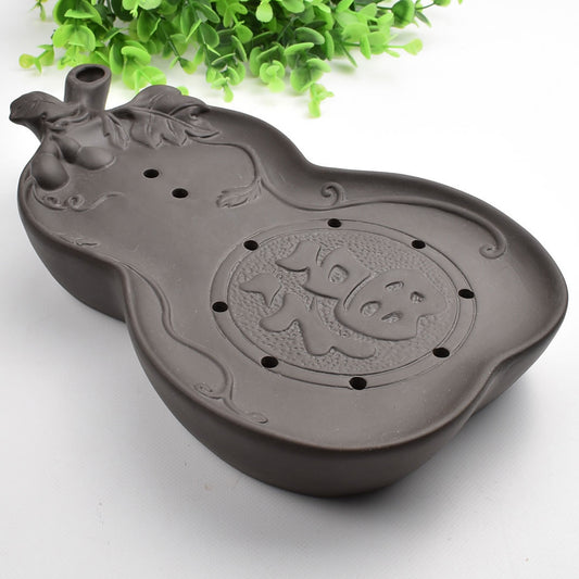 瓢箪小茶盤・紫砂風