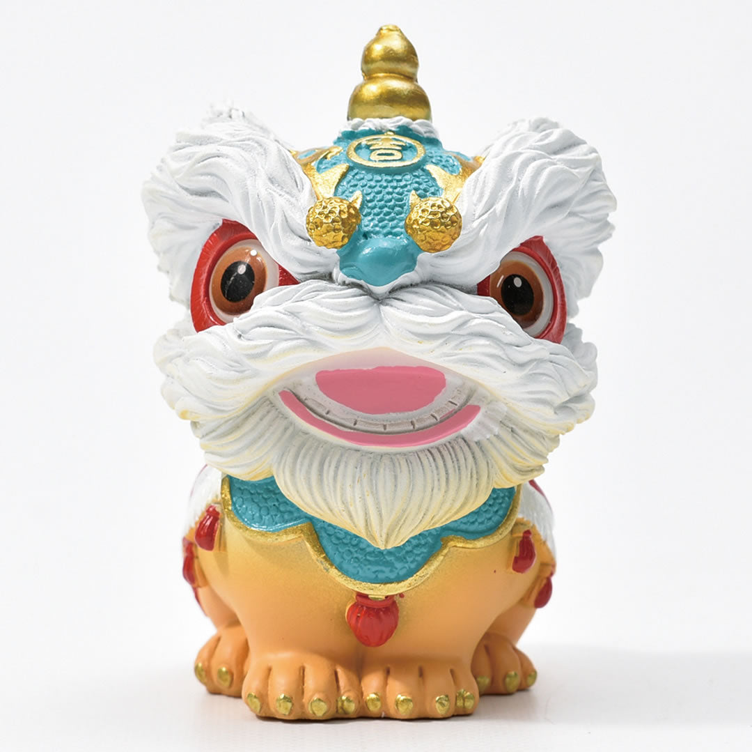 招財醒獅（水色）