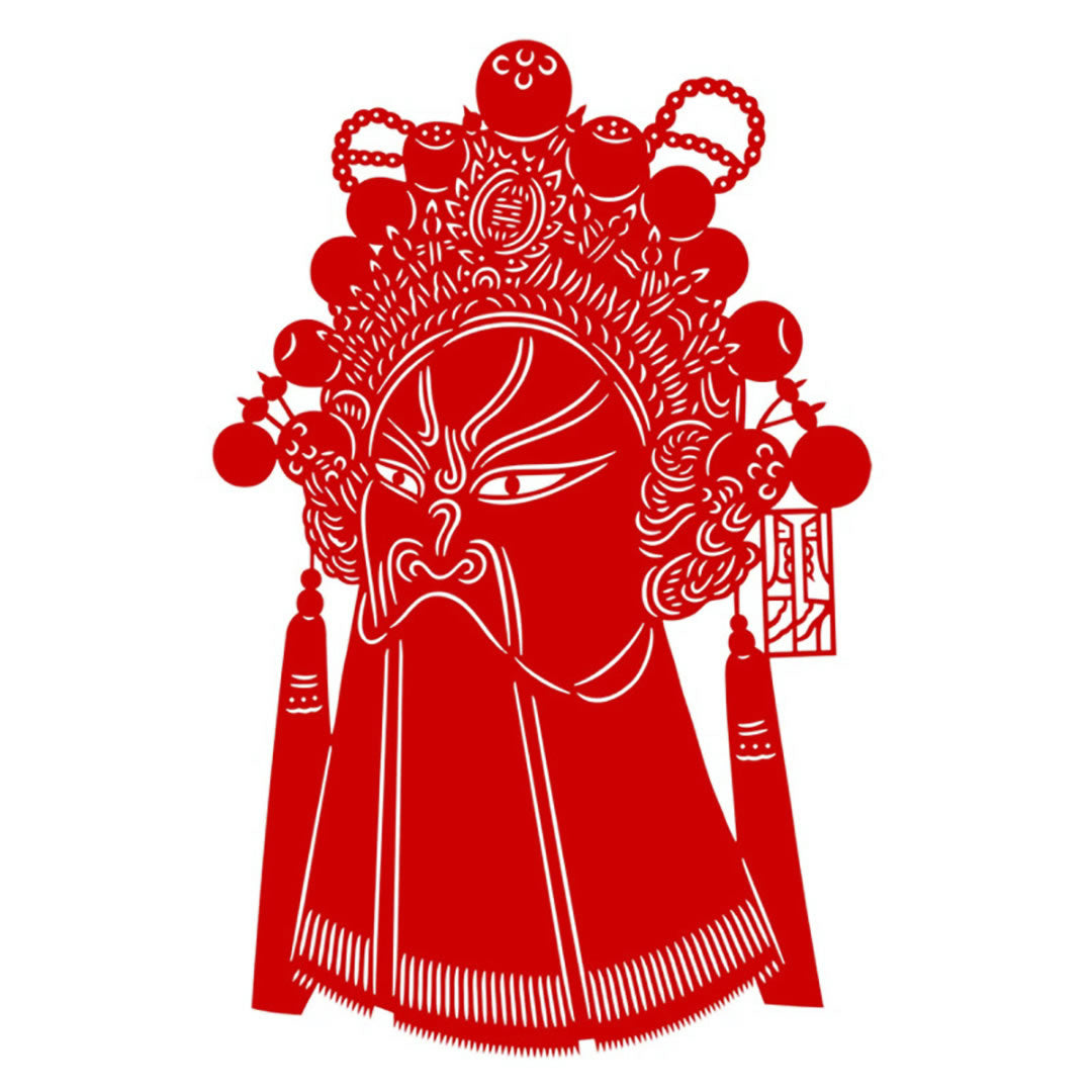 剪紙 関羽