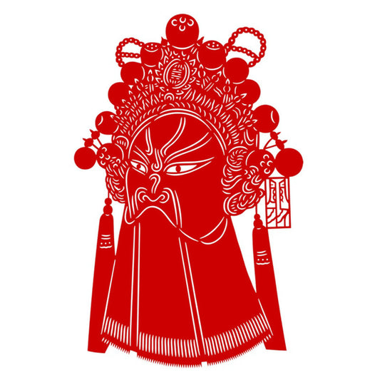 剪紙 関羽