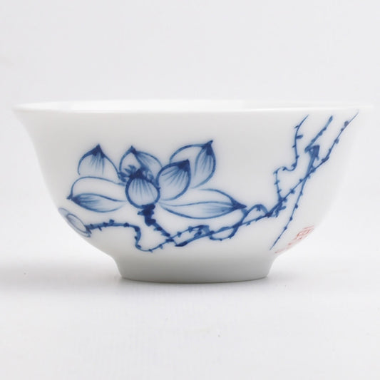 青花品茗杯（蓮）